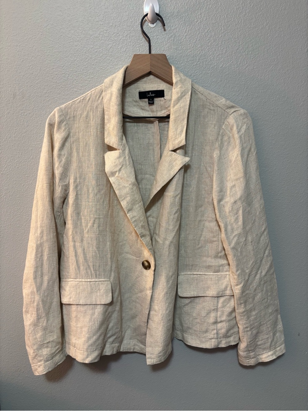 ✨Lulu's Cream Single-Button Notch Lapel Blazer